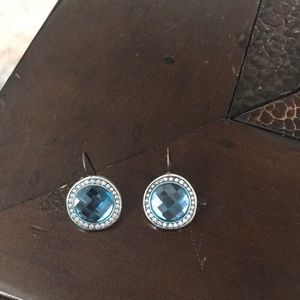 Brighton earrings, silver and sky blue